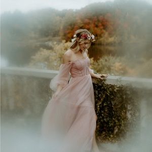 Worn once for photoshoot, stunning mauve pink gown.